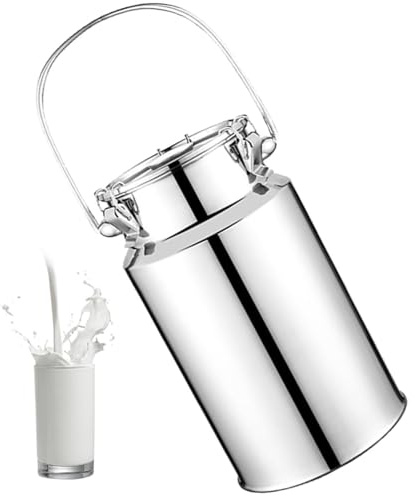 201 Milchkanne Mit Deckel,Edelstahl Luftdichtes Milchkännchen Farm Milk Transport Can Für Milch Und Wein Flüssigkeit Feststoffe Küche Aufbewahrung,10L