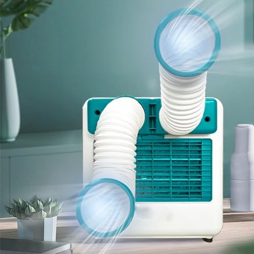Portable Air Conditioner with Dual Hose, 2 Wind Speeds, Touch Panel & Remote Control, Perfect for Cooling Small Spaces Like Bedrooms and Offices