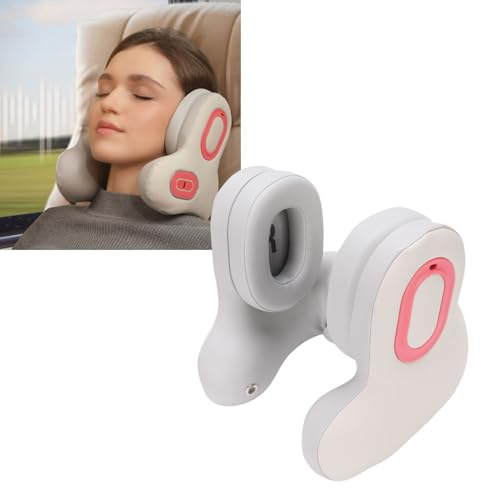 Plyisty Halskissen mit Bluetooth -Headset, Heizfunktion und 4 Silikonpolsterkissen Fahrer Speicherschaum Flugzeug -Flugzeugkissen, Reisendes Musikkissen