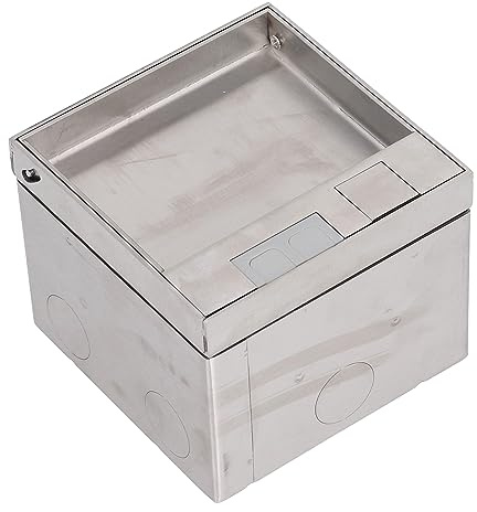 Bodentank Bodensteckdose, 16A AC 250V Edelstahl Einbausteckdose mit | Netzwerkkabelanschluss und EU-Stecker, Einfach Installation Bodensteckdose Innen für Häuser, Geschäfte, Büros