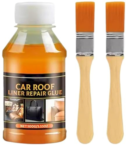 Headliner Glue 100ml Waterproof High Temperature Resistant Liquid Headliner Adhesive with 2 Brush for Car Various Repair