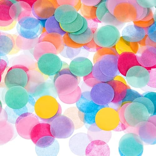 6000 Stück Konfetti Bunt, 2.5cm Konfetti Geburtstag Groß, Mehrfarbig Runde Tischdeko für Geburtstag Hochzeit Party Dekoration, 50g