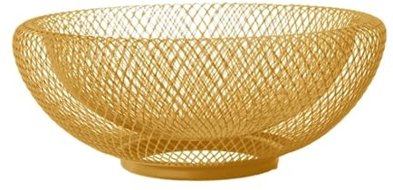 DYYEUAVT Obst Tablett Wohnzimmer Haushalt Einfache Eisen Kunst Korb Tee-Tisch Kreative-Obst Becken Haushalt Snack-Tablett(Gold)