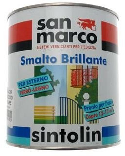 SINTOLIN SMALTO VERNICE BRILLANTE SINTETICO UNIVERSALE PER ESTERNO/INTERNO VERDE BRILLANTE 750ML applicato sia su legno che su metallo preventivamente trattati.