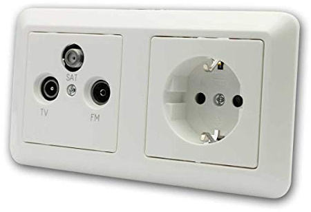 CUP Kombi Steckdose & Antennendose, weiß, UP