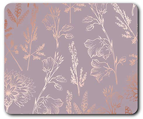 Destination Vinyl Ltd Rose Gold Elegant Floral Pattern Flower Mouse Mat Pad Computer PC Laptop Gaming Office Home Desk Accessory Gadget 24120