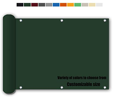 Bedtang Balkonumspannungen Balkon Verkleidung, 160/㎡, Hochwertiger Verarbeitung Blickdichte, Für Garten Balkon Swimming Pool - Dunkelgrün 0.55x3.5m