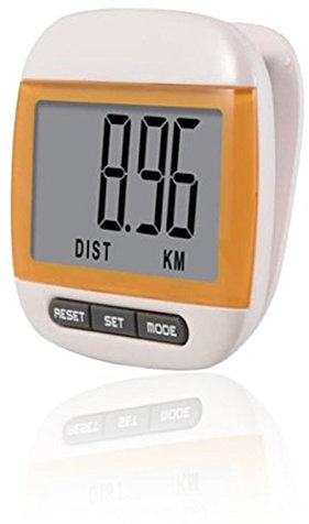 JYT GROUP Pedometro multifunzione con display LCD, contapassi, contapassi, contacalorie, distanza (giallo)