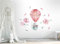 Wandtattoo Hase I Blumen Heißluftballon Feder Kinderbilder Junge Kinderzimmer Mädchen Aufkleber Osomhome os8837 (205x155cm)