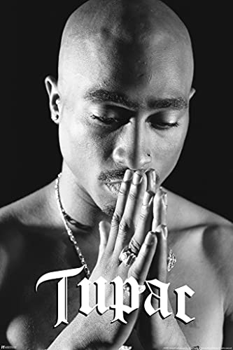 Tupac Poster 2Pac Poster Tupac Betendes Poster 90er Jahre Hip Hop Rapper Poster für Zimmer Ästhetische Mitte 90er 2Pac Memorabilia Rap Poster Music Merch Cool Wall Decor Kunstdruck Poster 30.5x45.7 cm