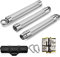 DASKING Fitnessbänder Widerstandsbänder Stange, Fitnessgeräte für Zuhause - Abnehmbarer Stick x3 bis 98cm/68cm Resistance Bands Bar,Yoga Pilates Bars, Workout Full Body Fitness Exercise Stange(Silber)