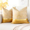 Artscope 2er Set Kissenbezug für Sofa Auto Schlafzimmer Luxuriöser Moderne Minimalist Goldenen Ledernähten Wellenstreifen Dekokissen Kissenhülle Kissen Fall 40x40cm (Golden)