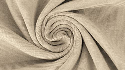 1 Meter Jersey Baumwolljersey uni Farben, 220g/m², Öko-Tex Standard 100, Stoffe, 330g/lfm (Beige-552)