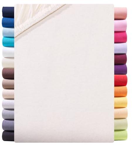 Topper Spannbettlaken Zestri Betttuch Natur 180x200 bis 200x200 cm Spannbetttuch - Steghöhe 10 cm Stoffgewicht 160g/m² - Baumwolle Matratzenbezug Wasserbett