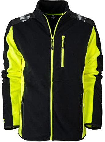 FORSBERG Sikkar, bequeme Forst Fleecejacke, leicht, hochwertig und stylisch, Farbe:schwarz/gelb, Größe:XXL