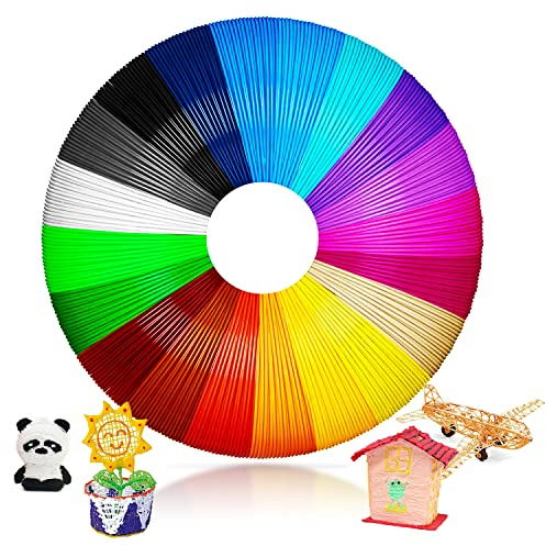 3D Stift PCL Filament 1,75 mm, 3D Pen Filament 20 Farben, je 5M - 3D Stift Farben Packung für Kinder & Erwachsene, 3D Stift Zubehör Filament für Niedrigtemperaturstift 3D Drucker