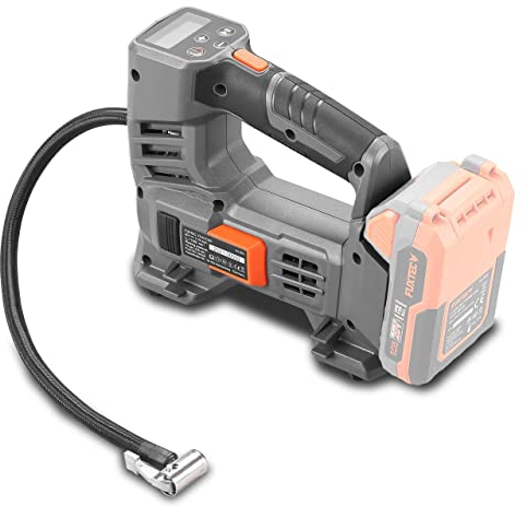 FUXTEC 20V Akku Kompressor – 10,3 Bar (150 PSI) Luftkompressor – Luftpumpe inkl. Presta Ventil Adapter für Luftreifen, Matratzen & Bälle (ohne Akku und Ladegerät)