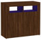 vidaXL Sideboard mit LED-Beleuchtung Schrank Anrichte Beistellschrank Kommode Mehrzweckschrank Standschrank Braun Eichen-Optik 80x35x75cm
