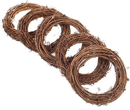 Basteln Naturkranz 12 cm Durchmesser Retro Weihnachten Rattan Ringe geflochten DIY handgewebte Weinreben 5