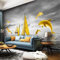 YXTSmurals Ozean Boote Delfine Fototapete Selbstklebende 3D Effekt Wandtattoos 3D Tapete Wandtapete Art Poster Wohnzimmer Kinderzimmer Tv Hintergrund Wanddeko Wandbilder Wandmalerei