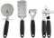 Russell Hobbs RH03233EU7 4-teiliges Küchenhelfsset – Venus Kollektion, Peeler, Dosenöffner, Pizzaschneider, Reibe, Aufhängehaken, Soft-Touch-Griffe, Einfache Reinigung, Küchenutensilien, Schwarz