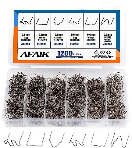 Graffette Saldatura Plastica Welding Riparazione 1200 Pezzi Graffette Per Saldatura In Acciaio 0,8/0,6mm Pretagliato Graffette Per La Piparazione Di Plastiche Paraurti Auto