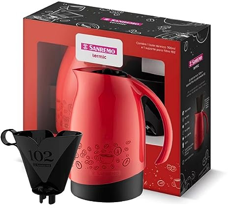 Tribello Pour Over Coffee Maker 20 Oz Camping Thermal Carafe With #2 Pour Over Coffee Dripper set, Keep Water Hot/Cold 6+ Hours Great Camping Coffee Maker set - BPA Free (Red)