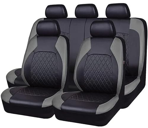 ESUKAR Auto Sitzbezüge Sets für Passat B8 Variant/Passat Variant GTE 2014-2019, 9 Stück Allwetter rutschfest Wasserdicht Atmungsaktiv Schonbezug Set Sitzkissenschutz,Grey_A