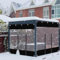 KGUDYS Tende da Esterno Trasparenti Nere, Pannelli Laterali in PVC da 0,5mm, Tende Divisorie Resistenti alle Intemperie, con Due Cerniere, per Terrazze, Garage, Gazebo,LxW-3x3m/9.8x9.8ft