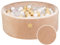 MEOWBABY Piscina de Bolas Blanda para Niños Pequeños y Bebés - Piscina de Bolas de Pana Interior y Exterior de 90 x 30 cm con Bolas Incluidas 200 Piezas - Arena: Transparente/Blanco/Beige