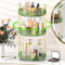 MOKANI Make Up Kosmetik Organizer, 360° Dreh Schmink Organizer, 3 Ebenen, Multifunctional Makeup Skincare Aufbewahrungssystem für Schminktisch, Badezimmer, Schlafzimmer, Grüner
