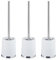 Relaxdays Toilet Brush with Holder, Set of 3, Removable Head, Inner Thread Ø 7cm, Plastic, Loo Cleaner, WC, Matt White, 39 x 10 x 10 cm
