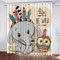 GIOVIA 3D Elefant Vorhang Abdunkelnde Böhmen Eule Polyester Vorhänge mit ösen 2er Set Gardinen Blickdicht Verdunkelungs Geräuschreduzierung für Schlafzimmer Wohnzimmer B 220 X H 215 cm