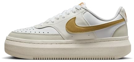 Nike W Court Vision Alta, Scarpe Basse Donna, White Metallic Gold Light Bone Sail, 37.5 EU
