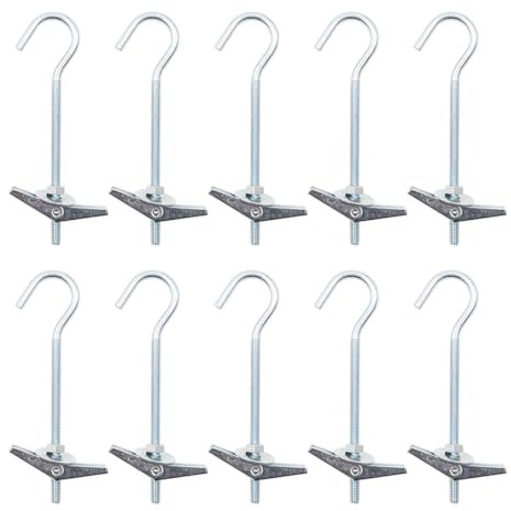 Hsthe Sea 10 Pezzi Gancio per soffitto in Acciaio al Carbonio per cartongesso soffitto Parete Molla Gancio a levetta bulloni Gancio ancoraggi per Fissaggio a Parete Gancio