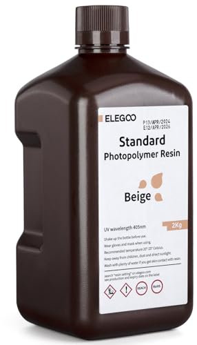 ELEGOO Resin 3D Drucker Resin Beige 2000g, LCD 405nm UV 3D Resin Schnelle Aushärtung Standard 3D Printer Resin