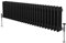Traditional 3 Column Radiator 300mm x 1192mm Modern Central Heating Heater Matt Black Carbon Steel Horizontal Wall Mounted Kitchen Living Room Bathroom Cleaning Brush Fixing Kit & Brackets