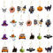 24 Pieces Halloween Tree Decorations, Halloween Hanging Ornaments Pumpkin Ghost Skull Eyeball Hat Cat Owl Bats Ornaments Farmhouse Halloween Tree Ornaments Home Courtyard Tree Decor