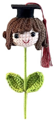 Bouquet di laurea all'uncinetto, bouquet di fiori lavorato a maglia per laurea, Bouquet di laurea con fiori lavorati a maglia, Cappello da dottorato per ragazzo e ragazza, bambola all'uncinetto, bouqu