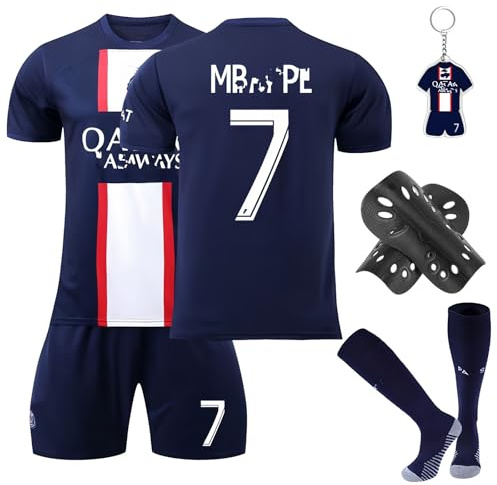 Heartsking Kids Football Kits - Soccer Jerseys, Training Shirts, Shorts, Socks, Guard Plate & Keychain Gifts for Children 22