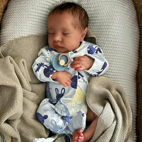 JUYOUYI Lifelike Reborn Baby Puppen, 18 Zoll realistische Baby-Puppe mit vollem Vinyl Körper Real Life für Kinder ab 3 Jahren
