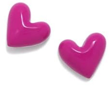 Pendientes Agatha Ruiz de la Prada Plata Ley niña CHARM 8mm. corazón esmaltado fucsia