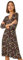 Roman Originals Tea Dress for Women UK Ladies Frill Hem Skater Wrap Jersey Stretchy Fit & Flare Flattering Knee Length Cocktail Party Occasion Holiday Going Out - Black Multi - Size 18