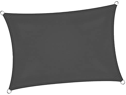 Tenda parasole a vela, 4 x 5 m, 95% protezione dai raggi UV, impermeabile, tenda da sole per patio, giardino, esterno, riparo dal sole con schermo da giardino