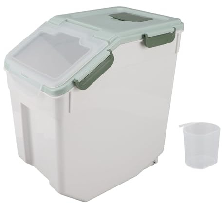 Luftdichter Vorratsbehälter für Reis, 10 Kg, Lebensmittel, Mehlbehälter mit Deckel, Becher, BPA-frei, Küche, Extra Große Getreideaufbewahrung (15 kg)