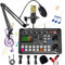 Live Sound Card with Dj Mixer Effects & Voice Changer, F998 Live Sound Card Audio Mixer, Sound Card for Live Streaming, 16 Special Effects Ambient Sounds, Professional Sound Board for Gaming (Set-D)