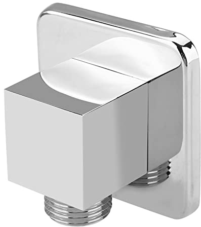 Phefop Square Hand Shower Outlet Elbow, Solid Brass Chrome Finish, G1/2 Thread, Wall Mounted Installation for Bathroom