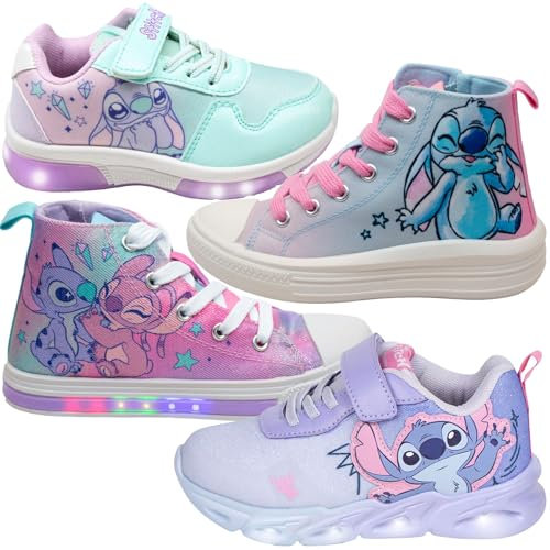 Disney Stitch – Mädchen – Schuhe Sneakers Stiefeletten – offizielles Lizenzprodukt, 6749 Sneakers LED Violett, 30 EU