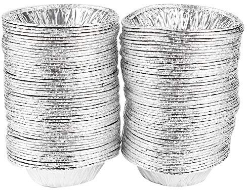 Sunicon 100pcs Eiertorte Pfannen, Mini Aluminium Non -Stick Cupcake Pfannen Kuchen Cookie Muffin -Dosen wiederverwendbares Blechbecher -Back -Backwerkzeug