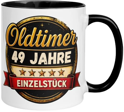 49. Geburtstag Mann Geschenk Tasse | Oldtimer – 49 Jahre Einzelstück | 49ter Geburtstag - Witziges Geburtstagsgeschenk Männer | Lustige Geburtstagstasse mit Spruch 49 Geburtstag | Made in Germany